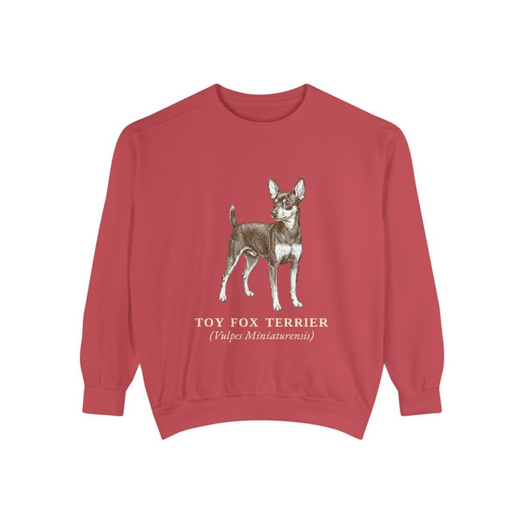 Toy Fox Terrier Latin Sweatshirt, Crimson, front view