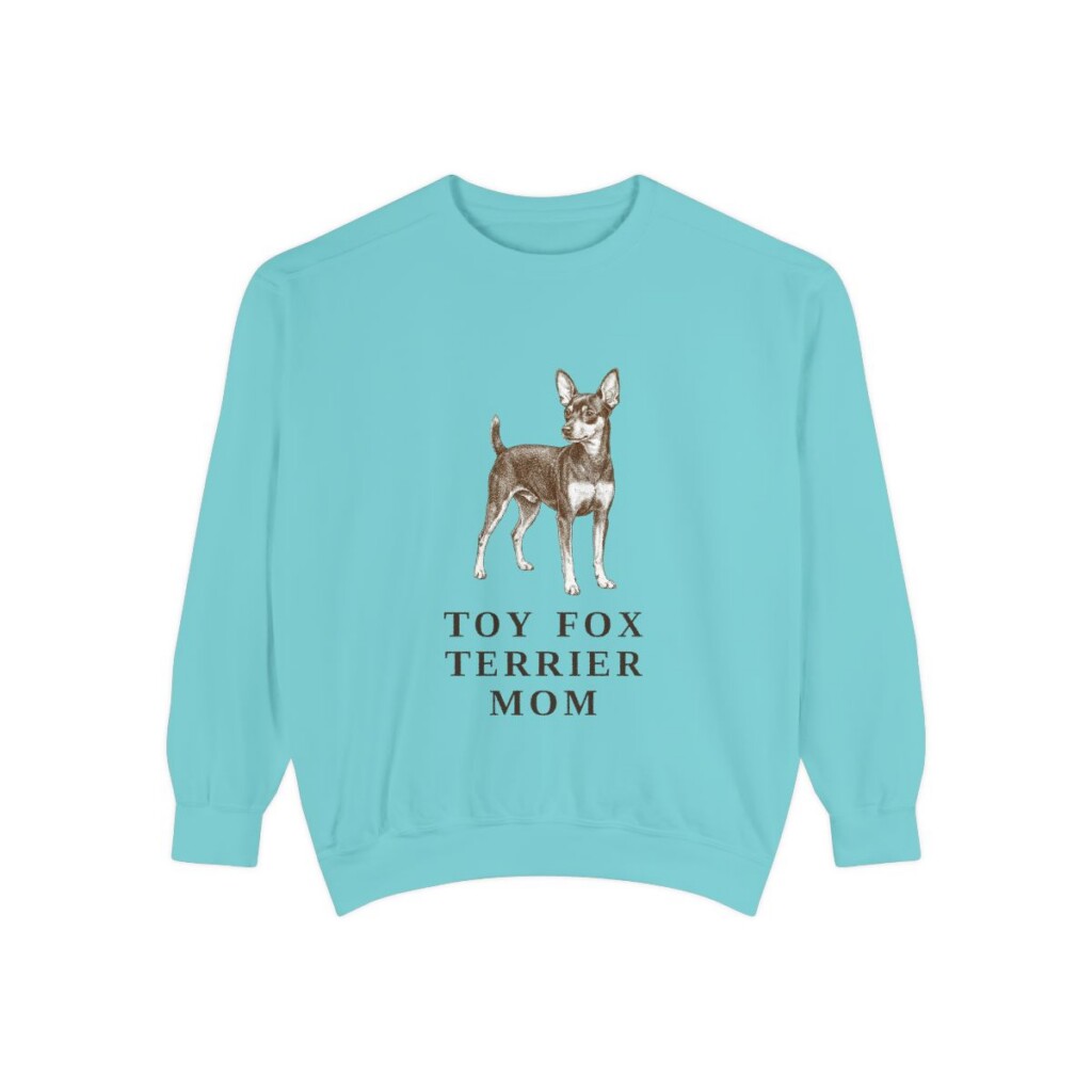 toy-fox-terrier-sweatshirt-mom-chalky-mint Toy Fox Terrier Mom Sweatshirt, Chalky Mint, front view