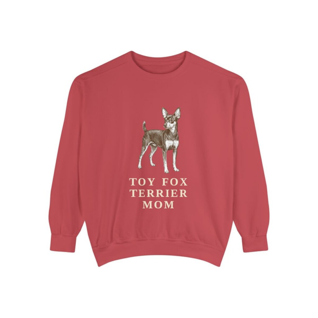toy-fox-terrier-sweatshirt-mom-crimson Toy Fox Terrier Mom Sweatshirt, Crimson, front view