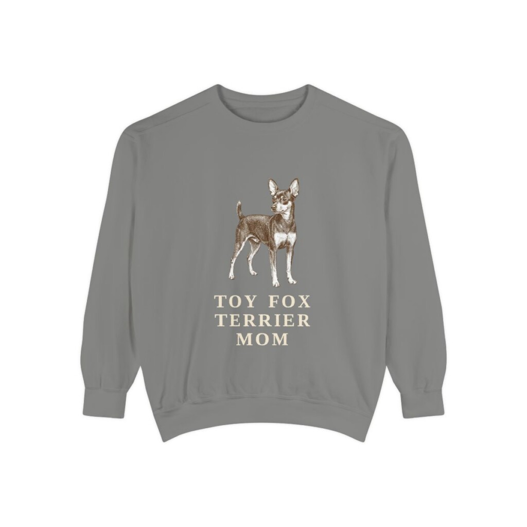 toy-fox-terrier-sweatshirt-mom-grey Toy Fox Terrier Mom Sweatshirt, Grey, front view
