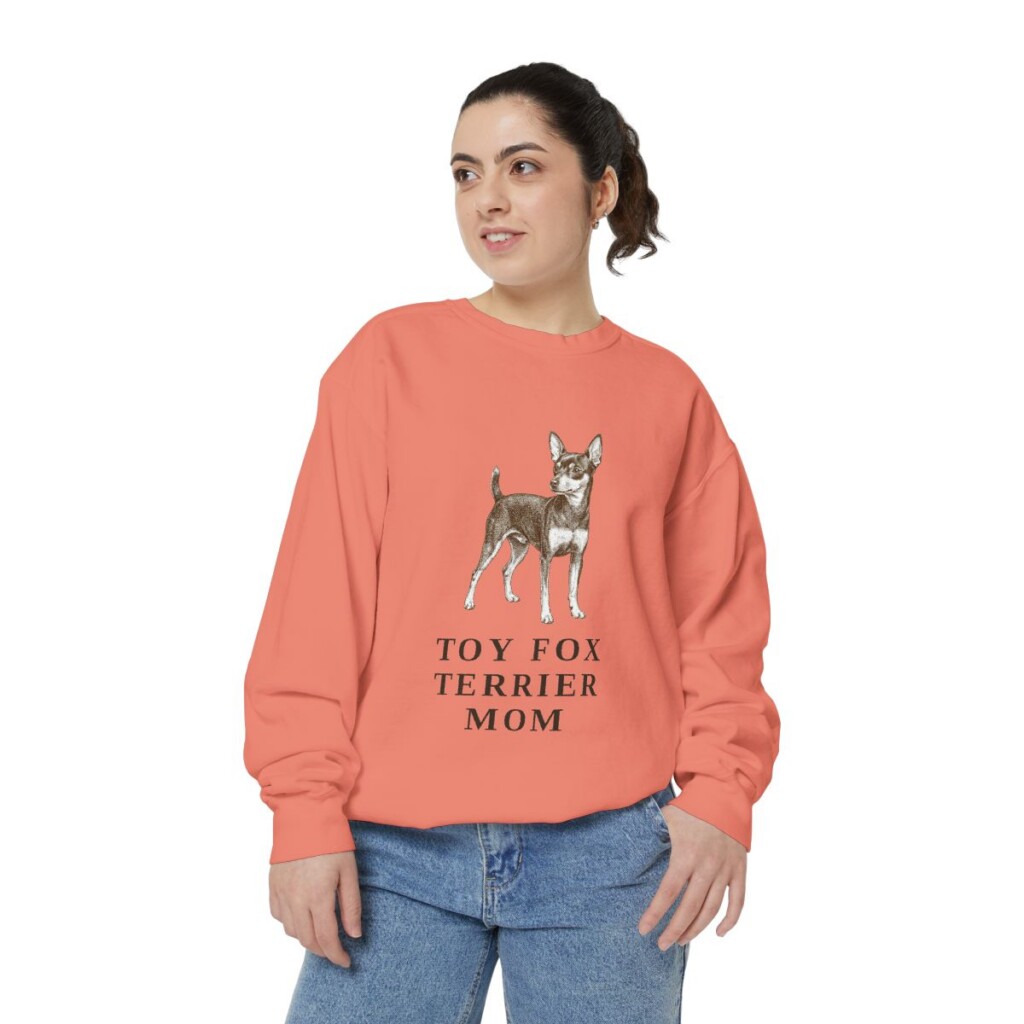 toy-fox-terrier-sweatshirt-mom-terracotta-person-2-front Toy Fox Terrier Mom Sweatshirt, Terracotta, person 2 front