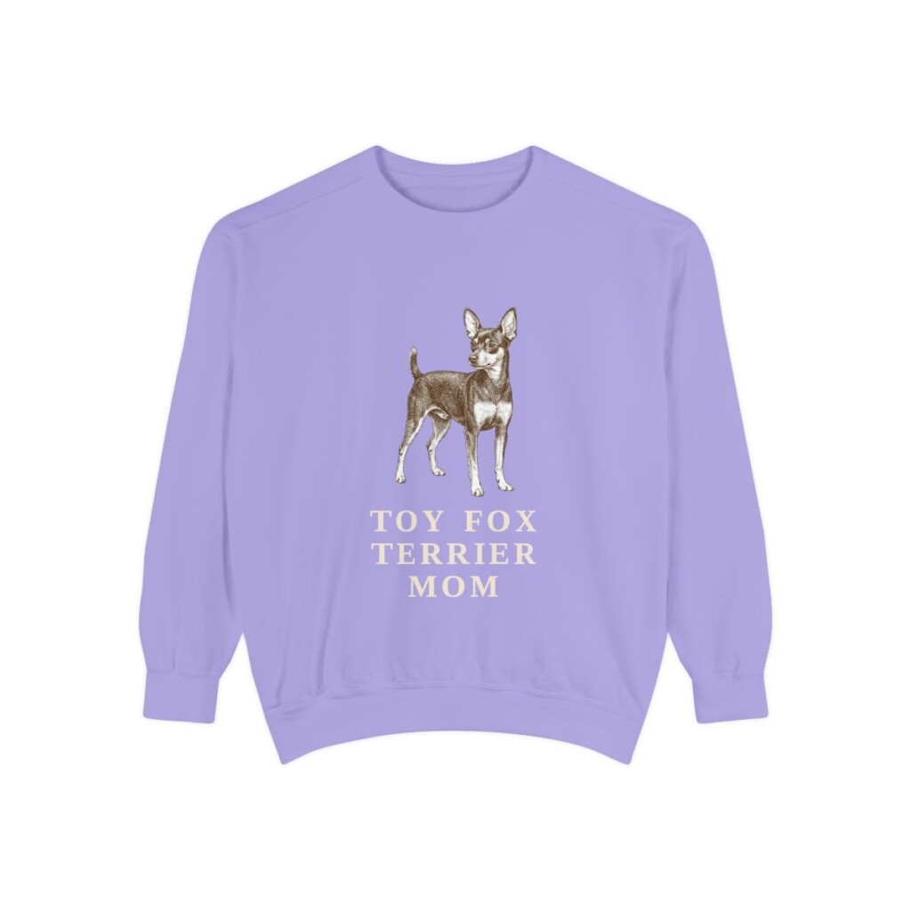toy-fox-terrier-sweatshirt-mom-violet Toy Fox Terrier Mom Sweatshirt, Violet, front view