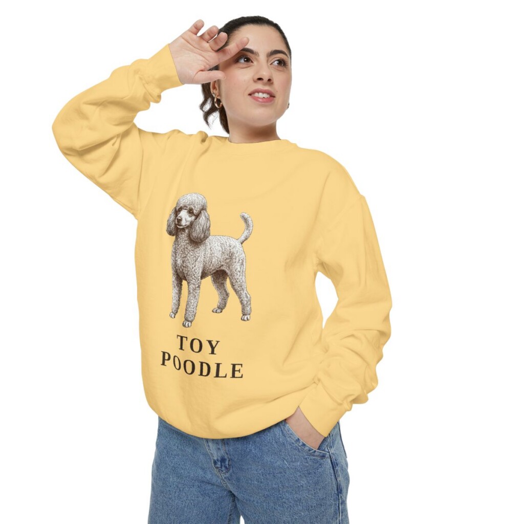 Toy Poodle Sweatshirt, Butter, person 2 context