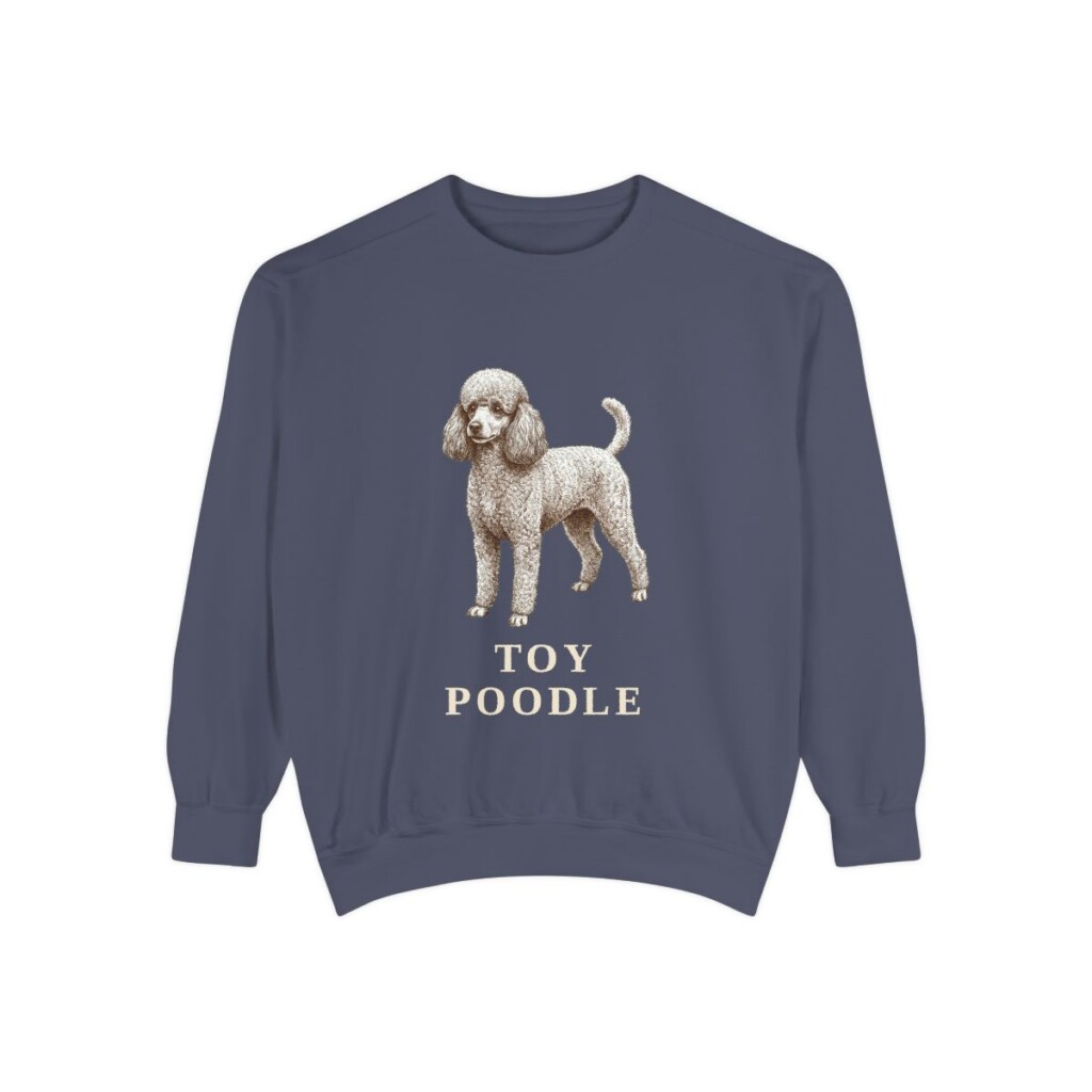 Toy Poodle Sweatshirt, Denim, front view