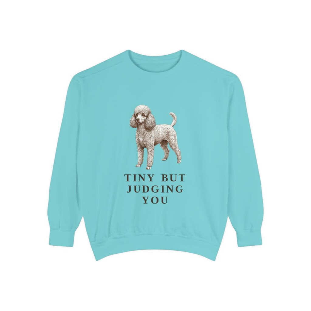 Toy Poodle Humor Sweatshirt, Chalky Mint, front view