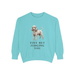 toy-poodle-sweatshirt-humor-chalky-mint Toy Poodle Humor Sweatshirt, Chalky Mint, front view