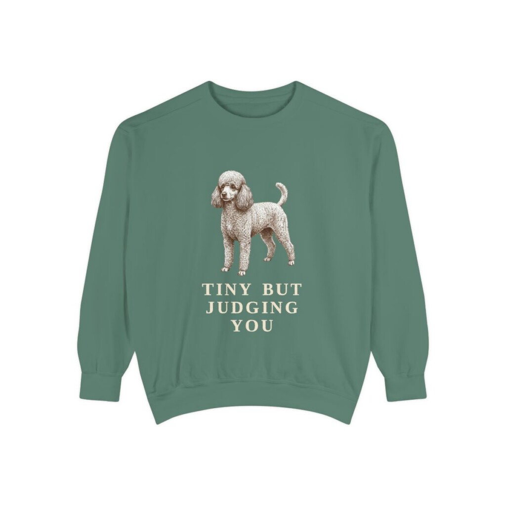 Toy Poodle Humor Sweatshirt, Light Green, front view