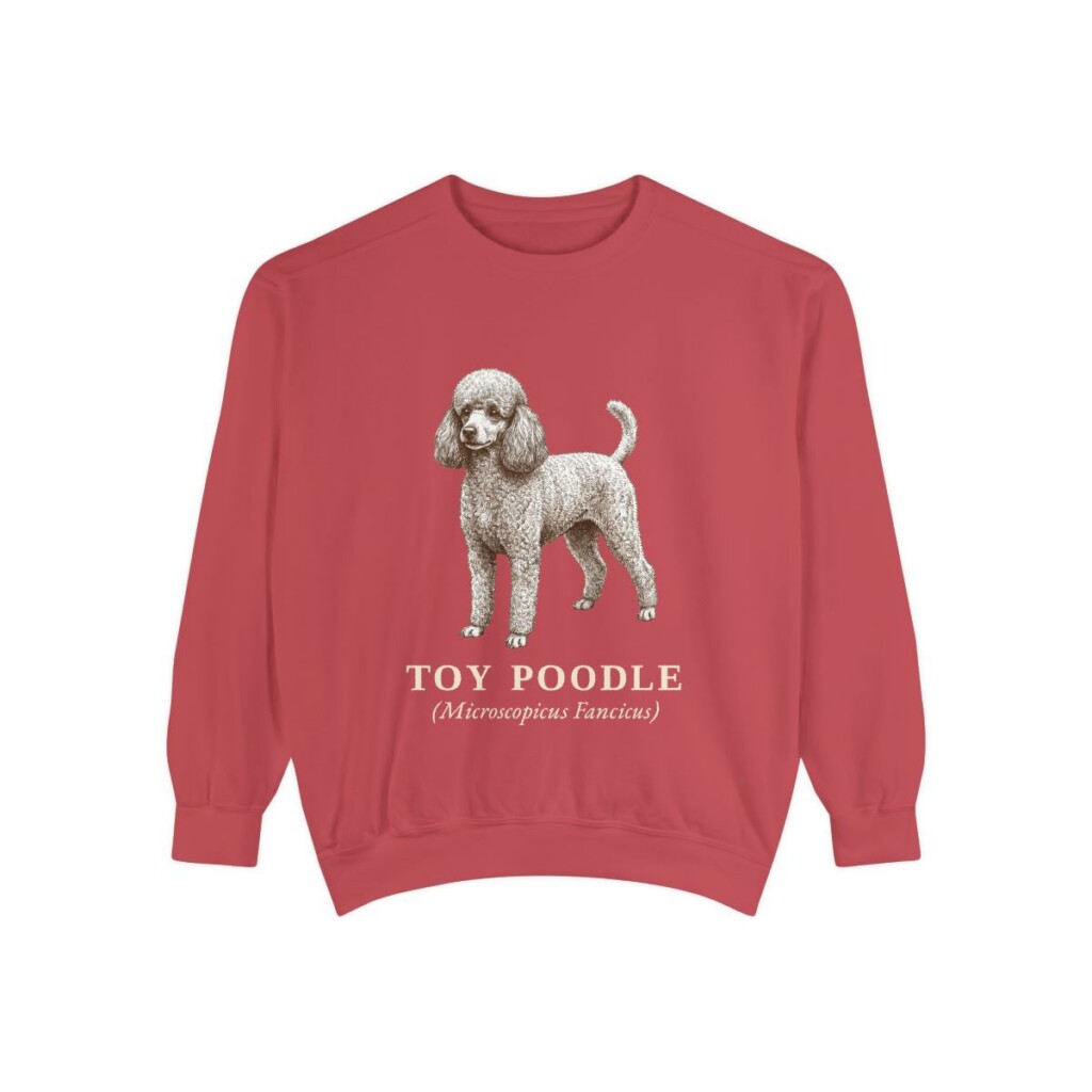 Toy Poodle Latin Sweatshirt, Crimson, front view