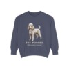 Toy Poodle Latin Sweatshirt, Denim, front view