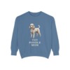 Toy Poodle Mom Sweatshirt, Blue Jean, front view