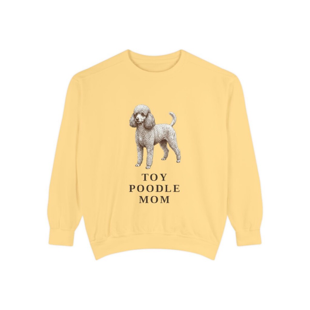 Toy Poodle Mom Sweatshirt, Butter, front view