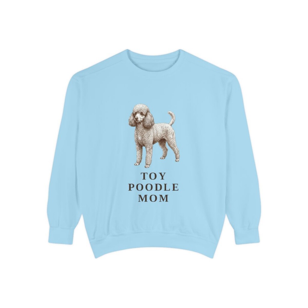 Toy Poodle Mom Sweatshirt, Chambray, front view
