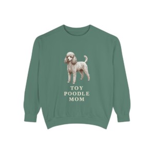 toy-poodle-sweatshirt-mom-light-green Toy Poodle Mom Sweatshirt, Light Green, front view