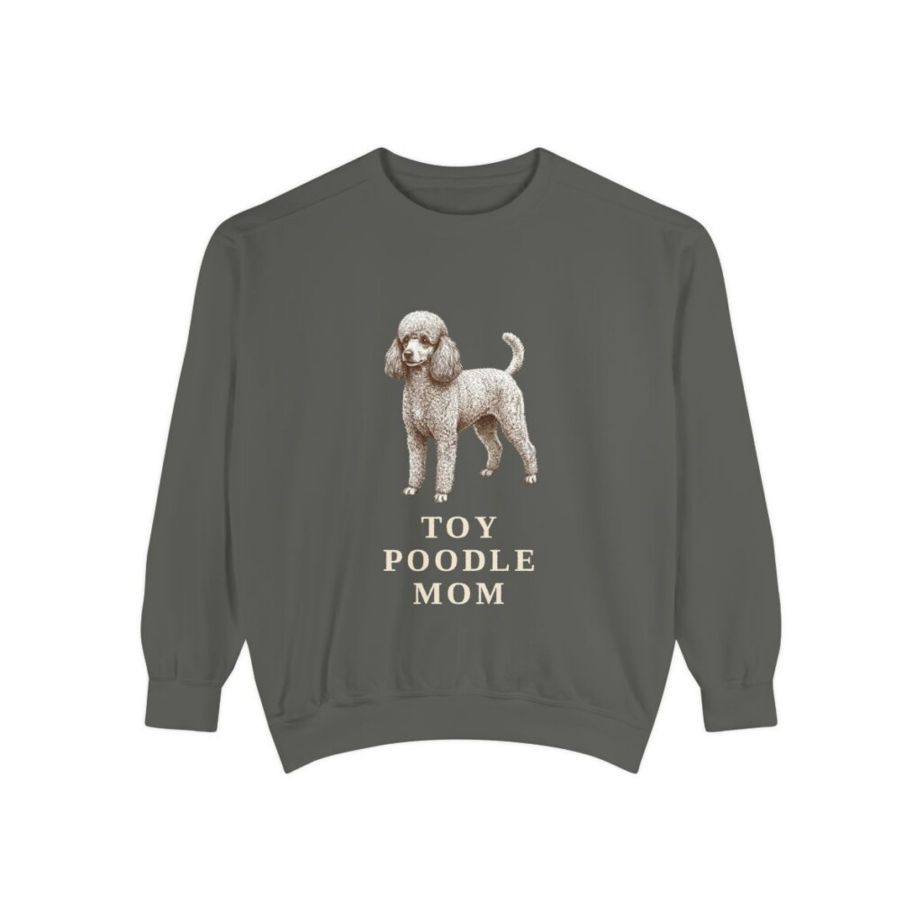Toy Poodle Mom Sweatshirt, Pepper, front view