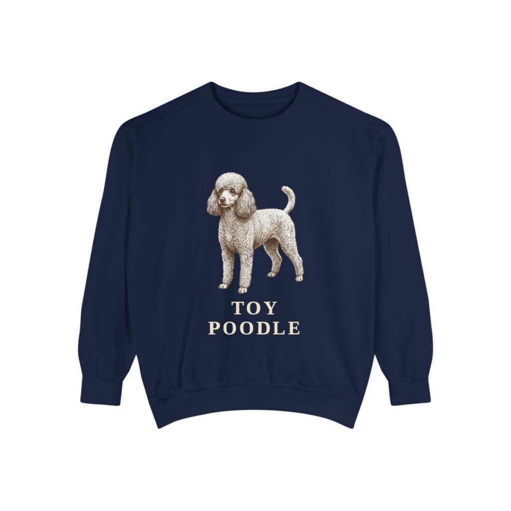 Toy Poodle Sweatshirt, True Navy, front view