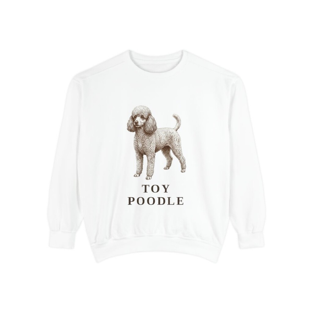 Toy Poodle Sweatshirt, White, front view