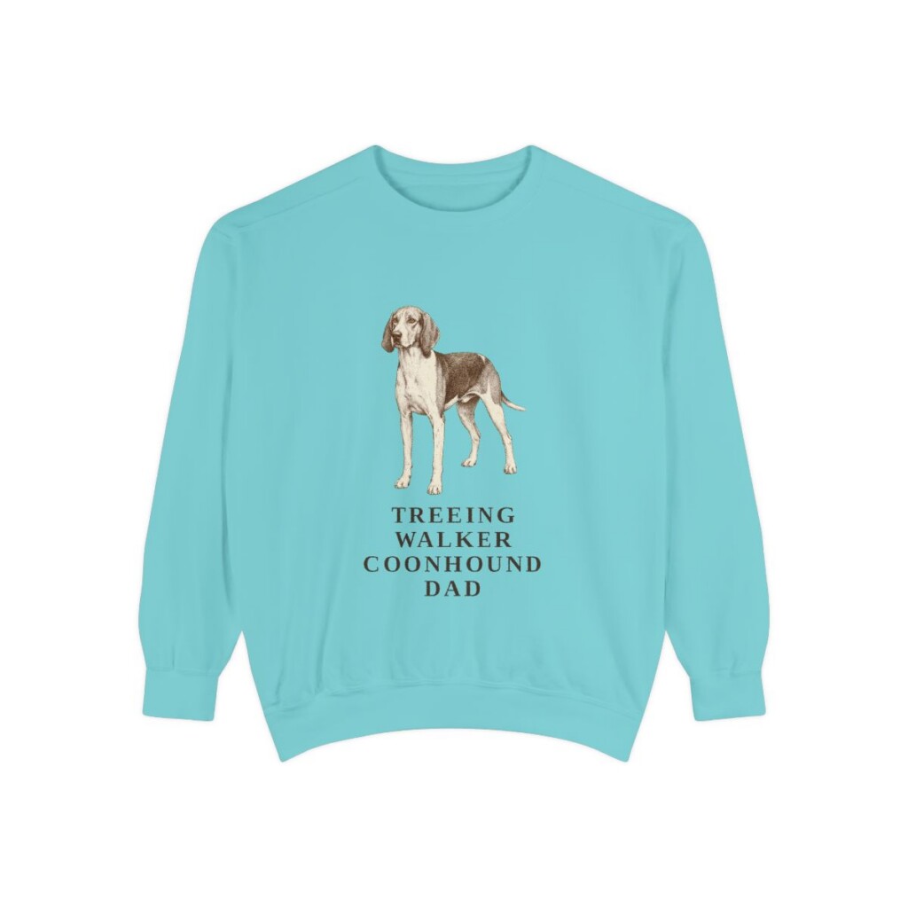Treeing Walker Coonhound Dad Sweatshirt, Chalky Mint, front view