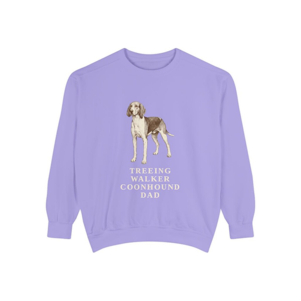 Treeing Walker Coonhound Dad Sweatshirt, Violet, front view