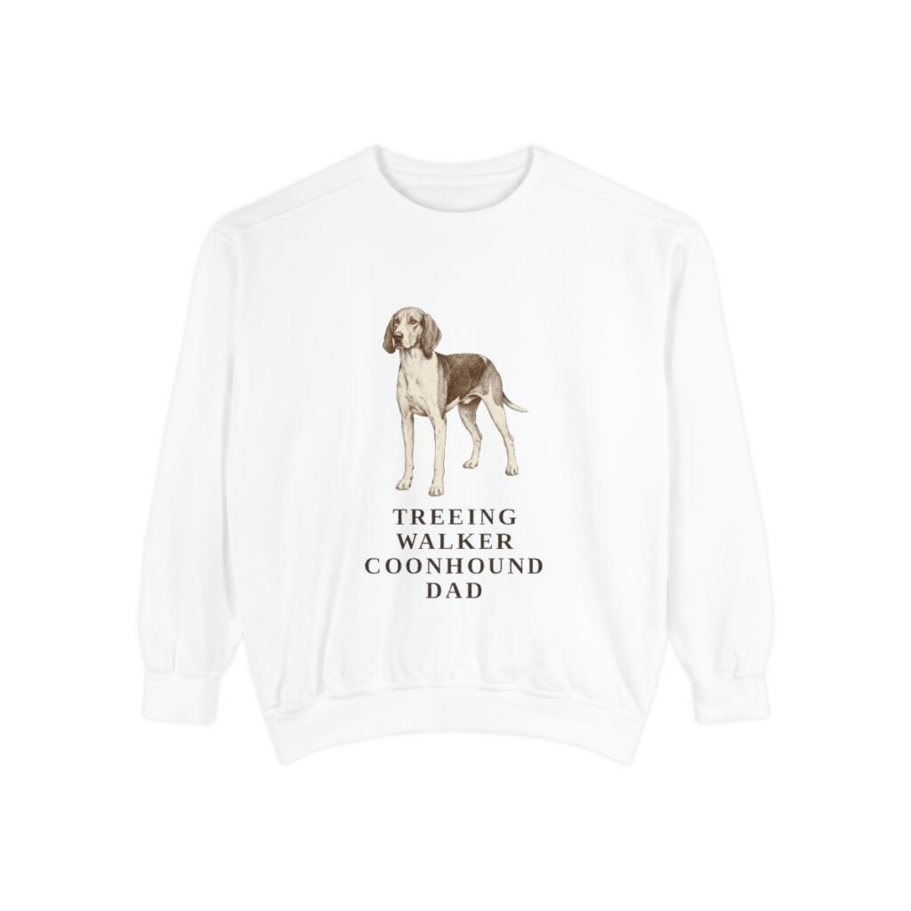 Treeing Walker Coonhound Dad Sweatshirt, White, front view