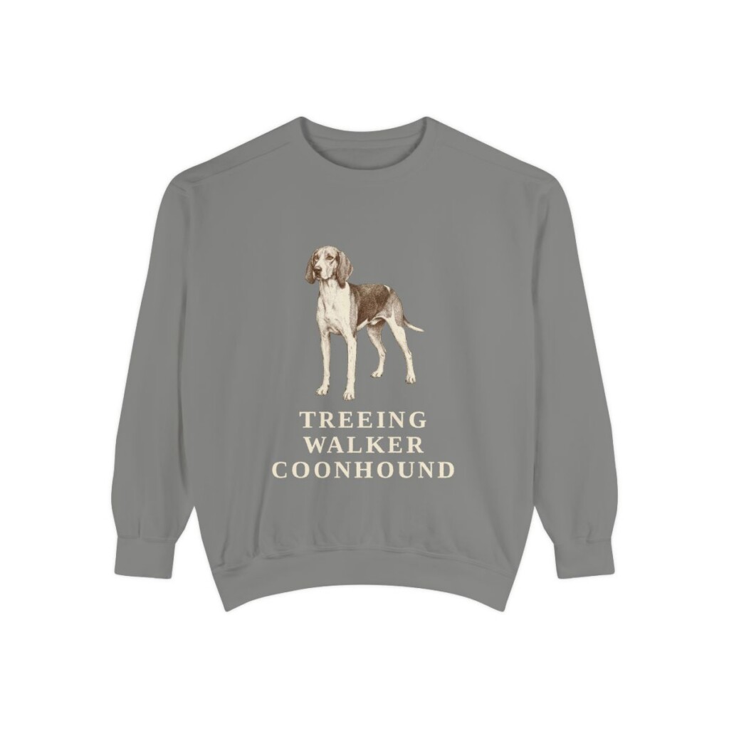 Treeing Walker Coonhound Sweatshirt, Grey, front view