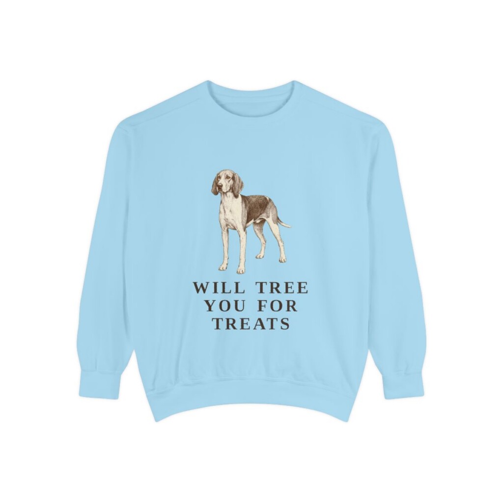 Treeing Walker Coonhound Humor Sweatshirt, Chambray, front view