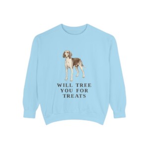 Treeing Walker Coonhound Humor Sweatshirt, Chambray, front view
