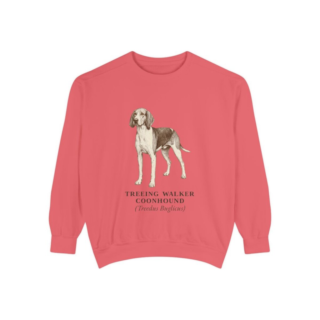 Treeing Walker Coonhound Latin Sweatshirt, Watermelon, front view