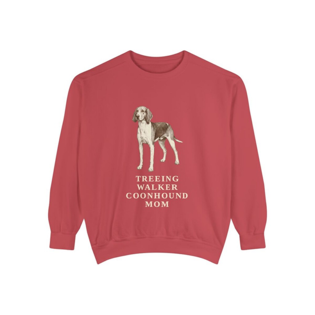 Treeing Walker Coonhound Mom Sweatshirt, Crimson, front view