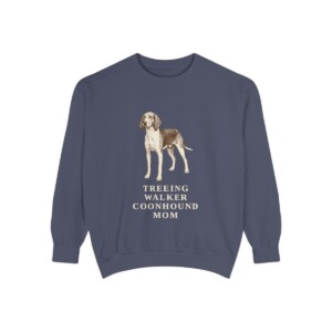 Treeing Walker Coonhound Mom Sweatshirt, Denim, front view