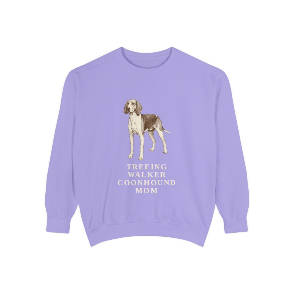 Treeing Walker Coonhound Mom Sweatshirt, Violet, front view