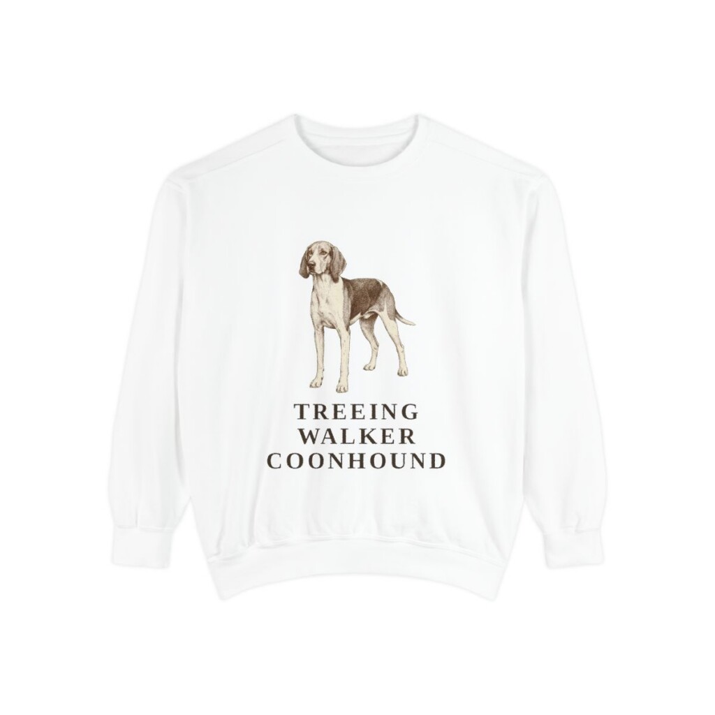 Treeing Walker Coonhound Sweatshirt, White, front view