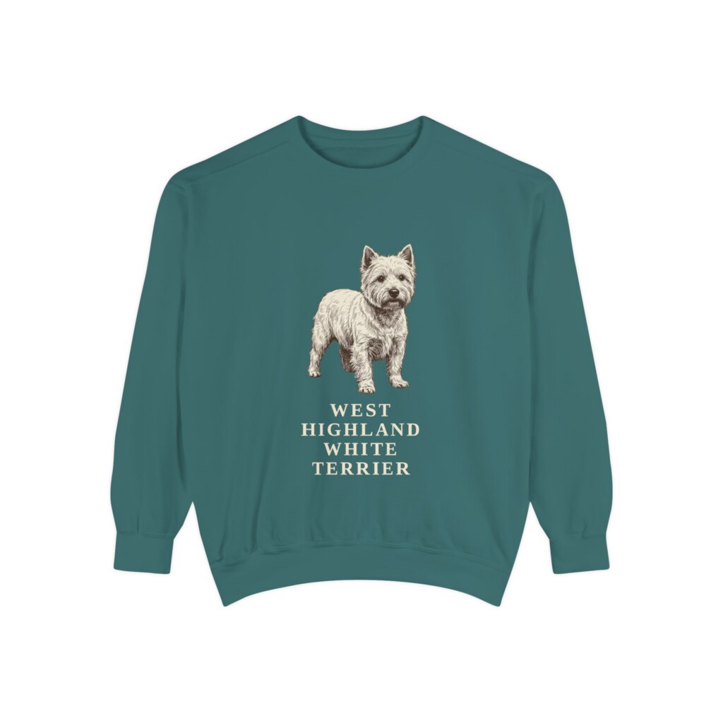 West Highland White Terrier Sweatshirt, Vintage Dog Sketch Crewneck, Dog Lover Gift