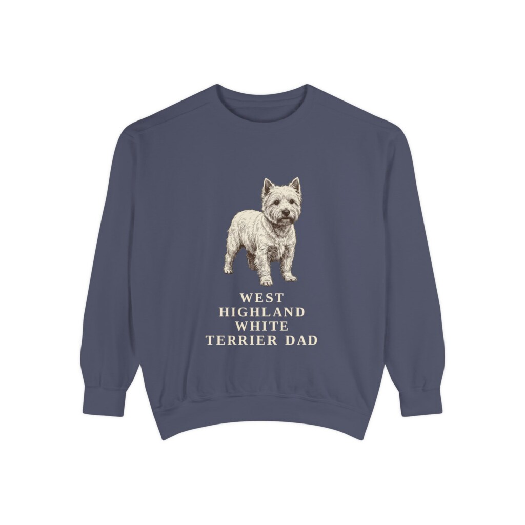 West Highland White Terrier Dad Sweatshirt, Vintage Dog Sketch Crewneck, Dog Dad Gift