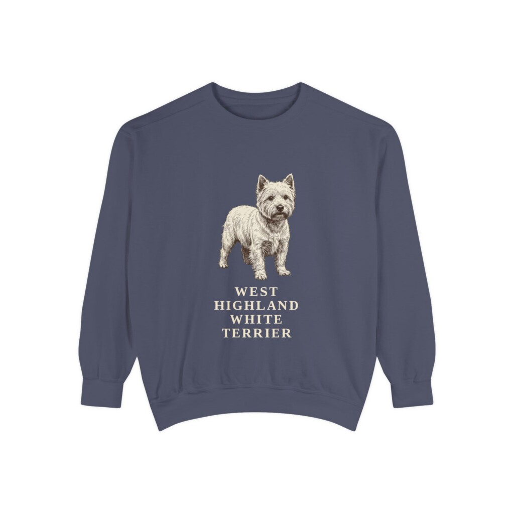 West Highland White Terrier Sweatshirt, Vintage Dog Sketch Crewneck, Dog Lover Gift