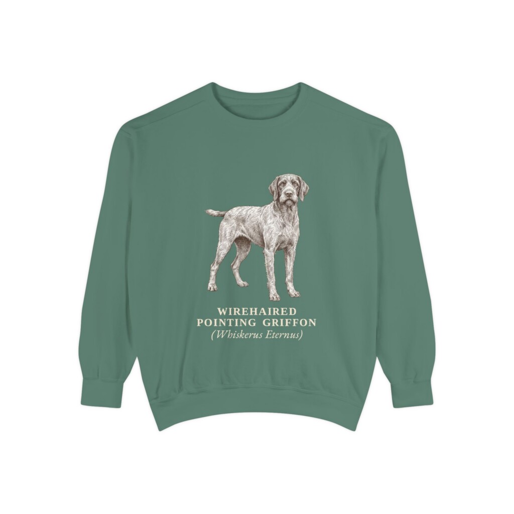 Wirehaired Pointing Griffon Latin Sweatshirt, Vintage Dog Sketch Crewneck, Dog Latin Gift