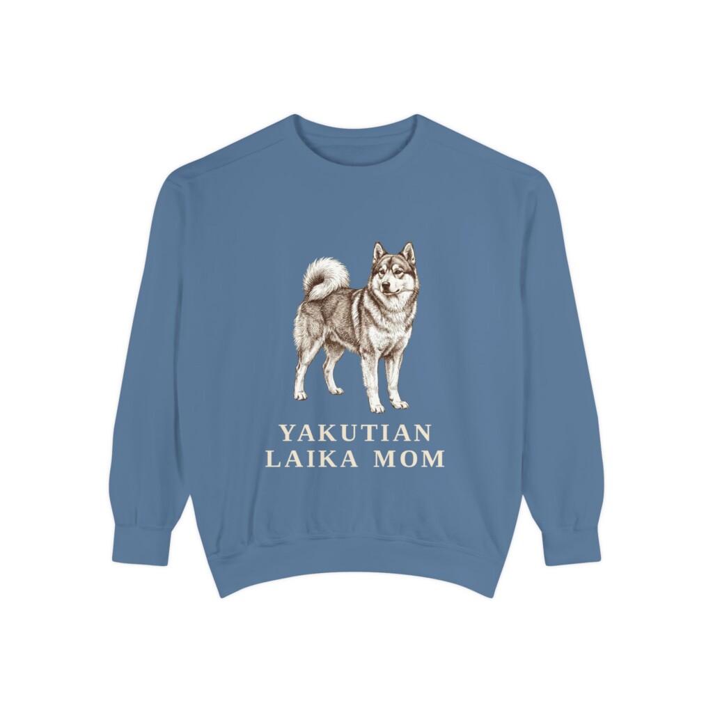 Yakutian Laika Mom Sweatshirt, Vintage Dog Sketch Crewneck, Dog Mom Gift