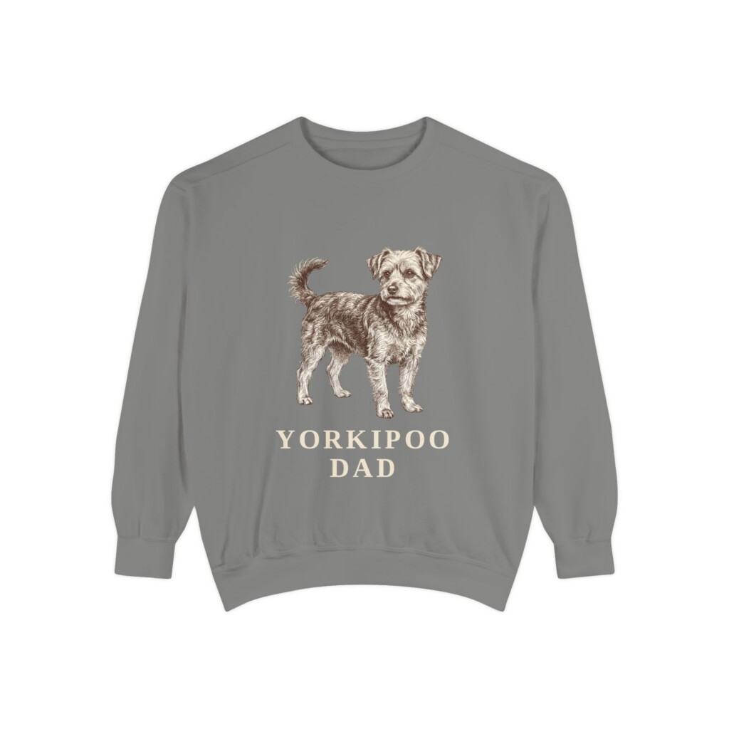 Yorkipoo Dad Sweatshirt, Vintage Dog Sketch Crewneck, Dog Dad Gift
