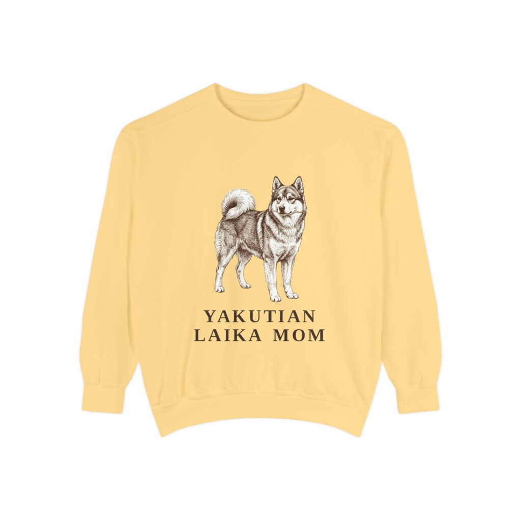 Yakutian Laika Mom Sweatshirt, Vintage Dog Sketch Crewneck, Dog Mom Gift