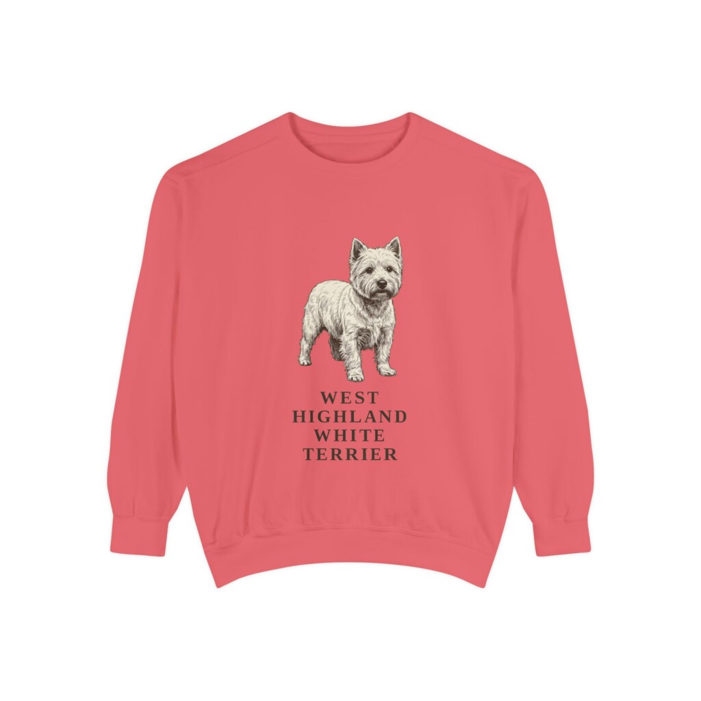 West Highland White Terrier Sweatshirt, Vintage Dog Sketch Crewneck, Dog Lover Gift