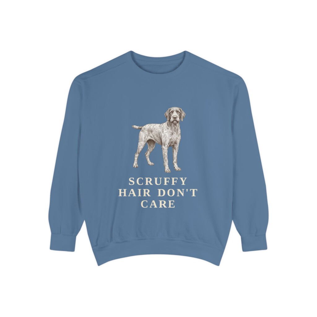 Wirehaired Pointing Griffon Humor Sweatshirt, Vintage Dog Sketch Crewneck, Dog Humor Gift