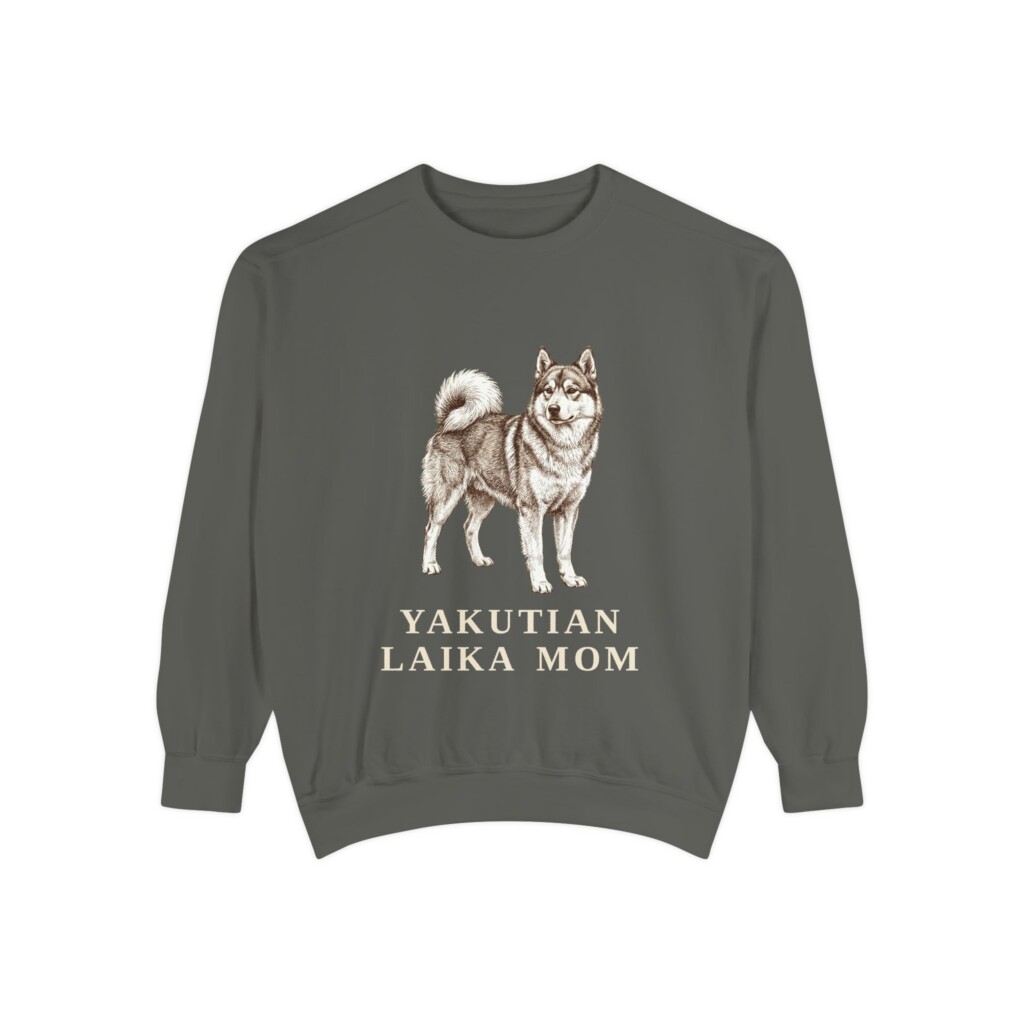 Yakutian Laika Mom Sweatshirt, Vintage Dog Sketch Crewneck, Dog Mom Gift
