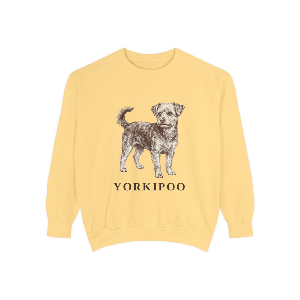 Yorkipoo Sweatshirt, Vintage Dog Sketch Crewneck, Dog Lover Gift