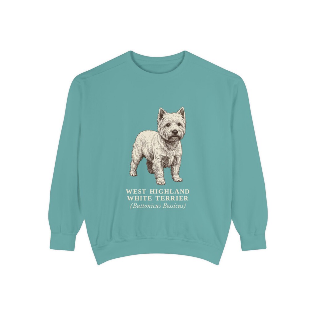 West Highland White Terrier Latin Sweatshirt, Vintage Dog Sketch Crewneck, Dog Latin Gift