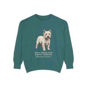 11969072126724651536_2048.jpeg West Highland White Terrier Latin Sweatshirt, Vintage Dog Sketch Crewneck, Dog Latin Gift