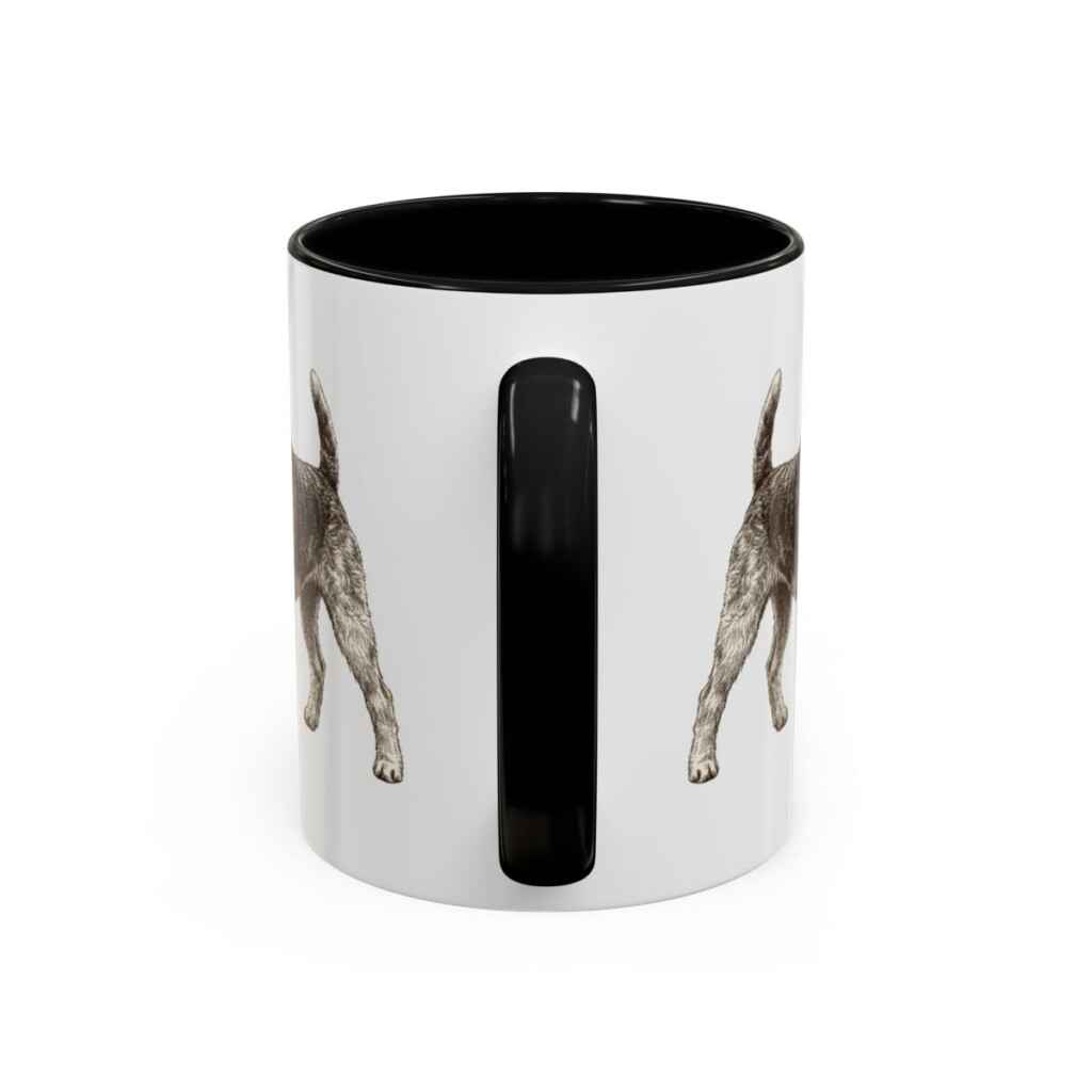 11oz Fox Terrier (Wire) Mug, Black, back view