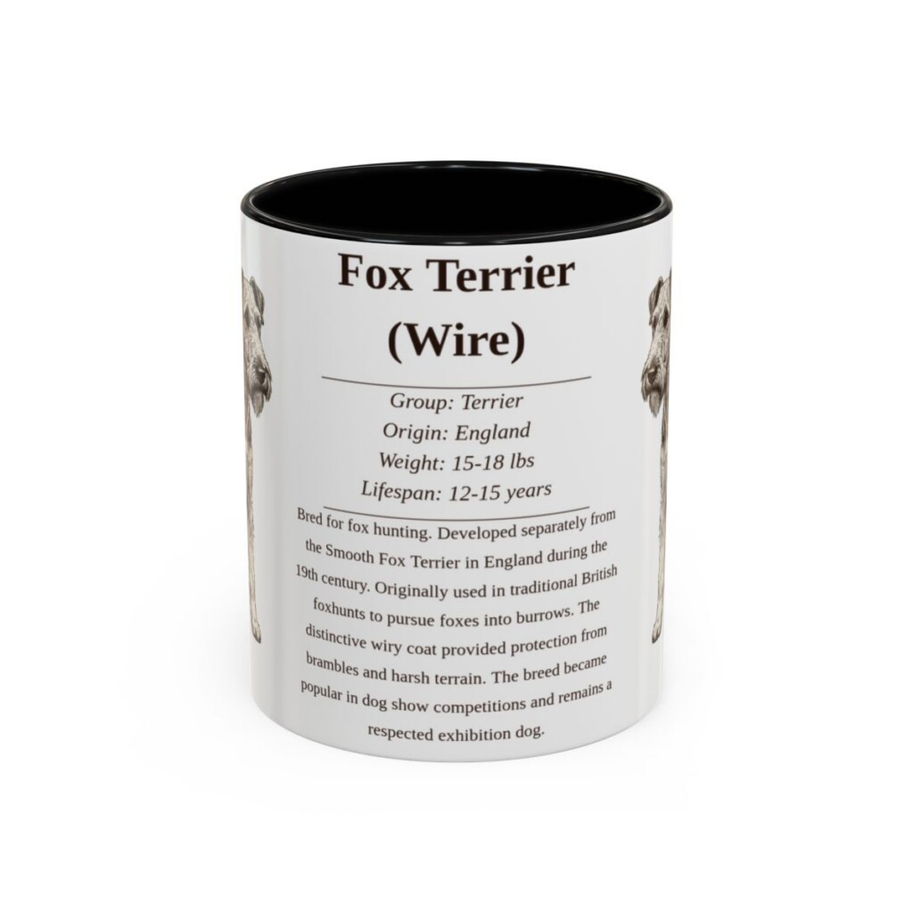 11oz Fox Terrier (Wire) Mug, Black, front view