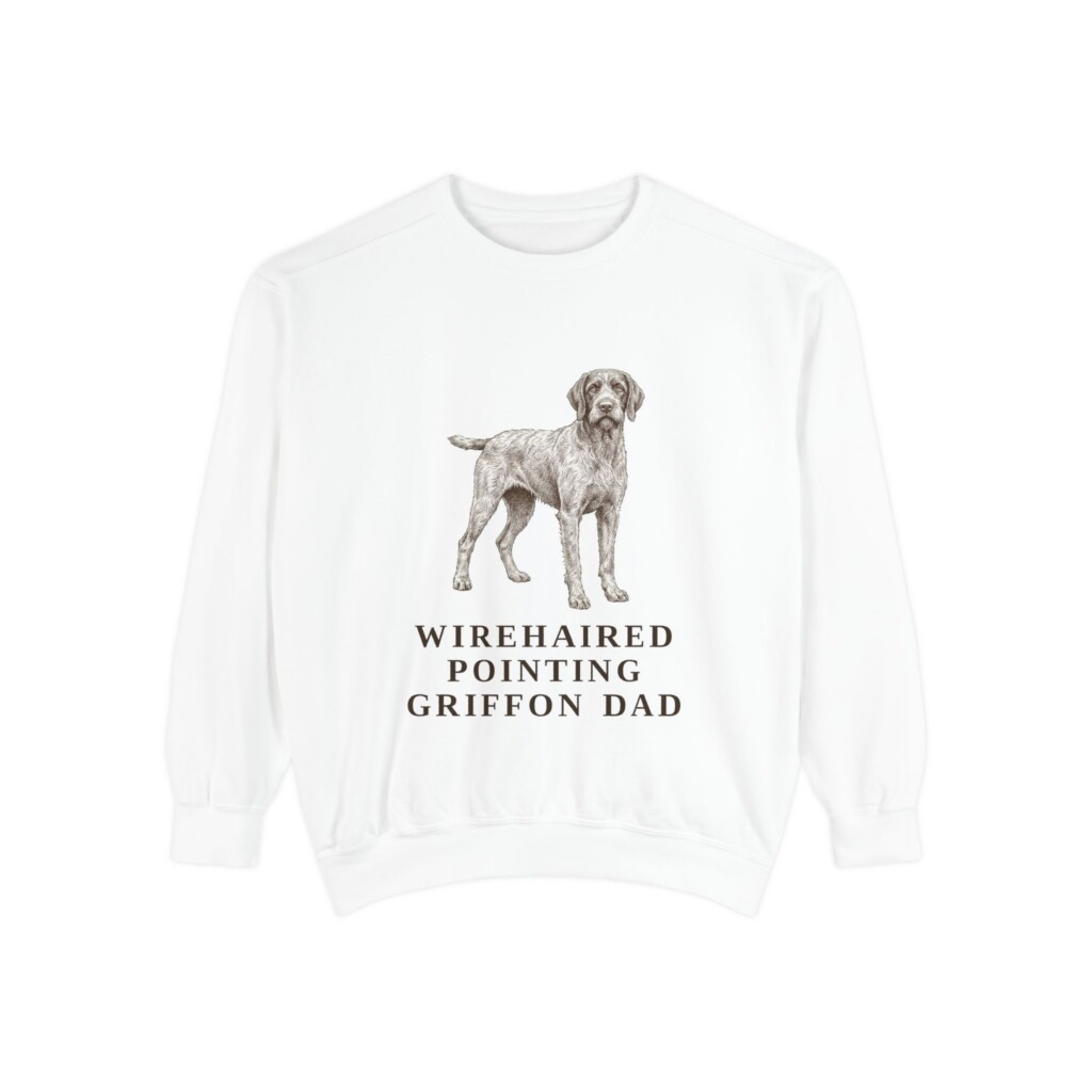 Wirehaired Pointing Griffon Dad Sweatshirt, Vintage Dog Sketch Crewneck, Dog Dad Gift
