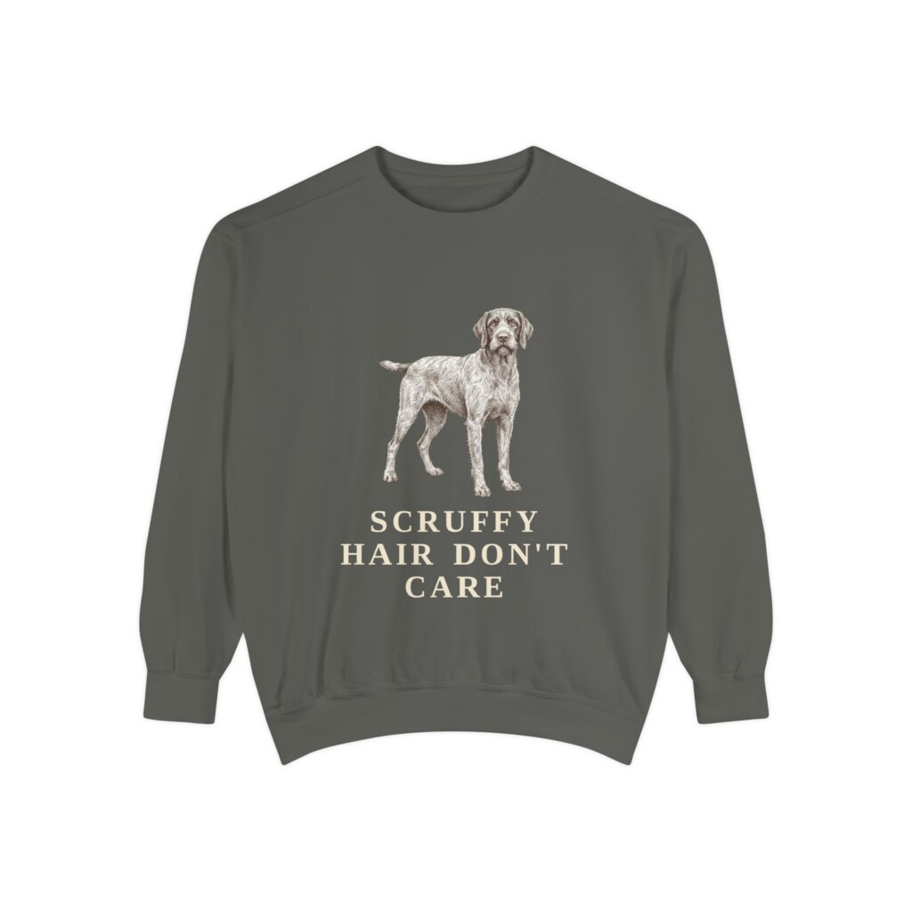 Wirehaired Pointing Griffon Humor Sweatshirt, Vintage Dog Sketch Crewneck, Dog Humor Gift