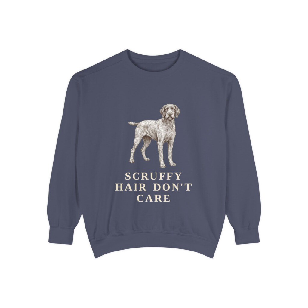 Wirehaired Pointing Griffon Humor Sweatshirt, Vintage Dog Sketch Crewneck, Dog Humor Gift