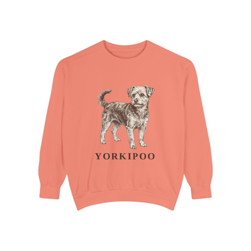 Yorkipoo Sweatshirt, Vintage Dog Sketch Crewneck, Dog Lover Gift